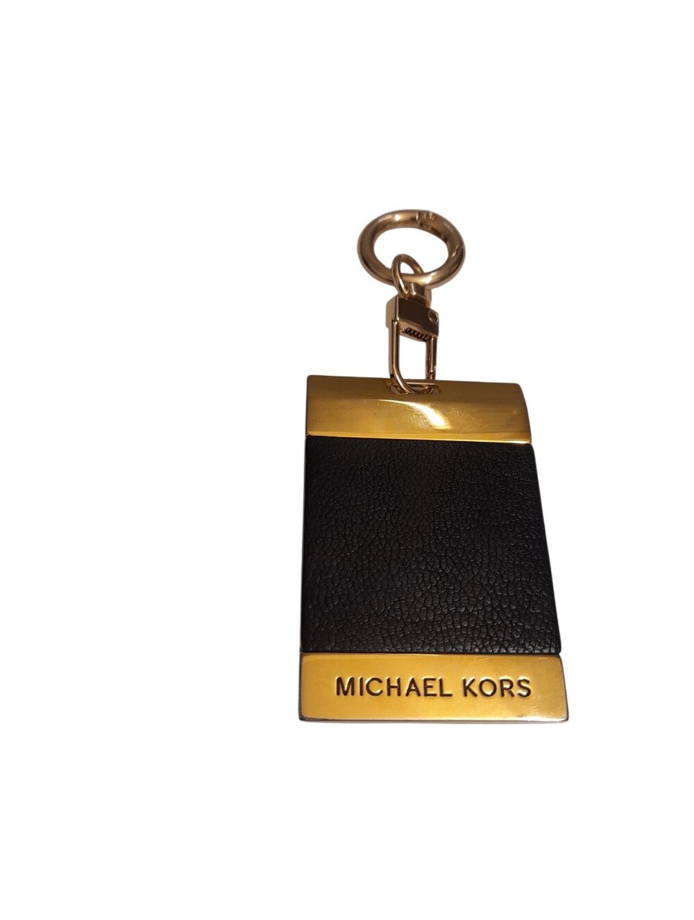 Michael Kors Black & Gold Leather Pendant Bag Charm Key Chain